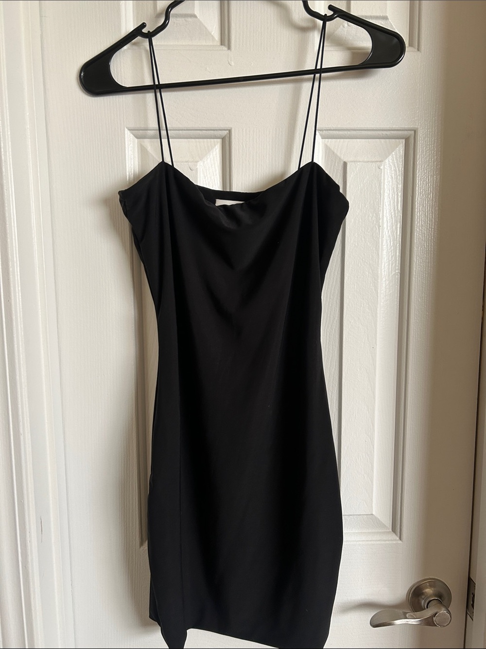 Black Slip Dress with Spaghetti Straps